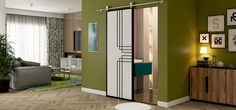 sliding bathroom door installation in Mt Prospect